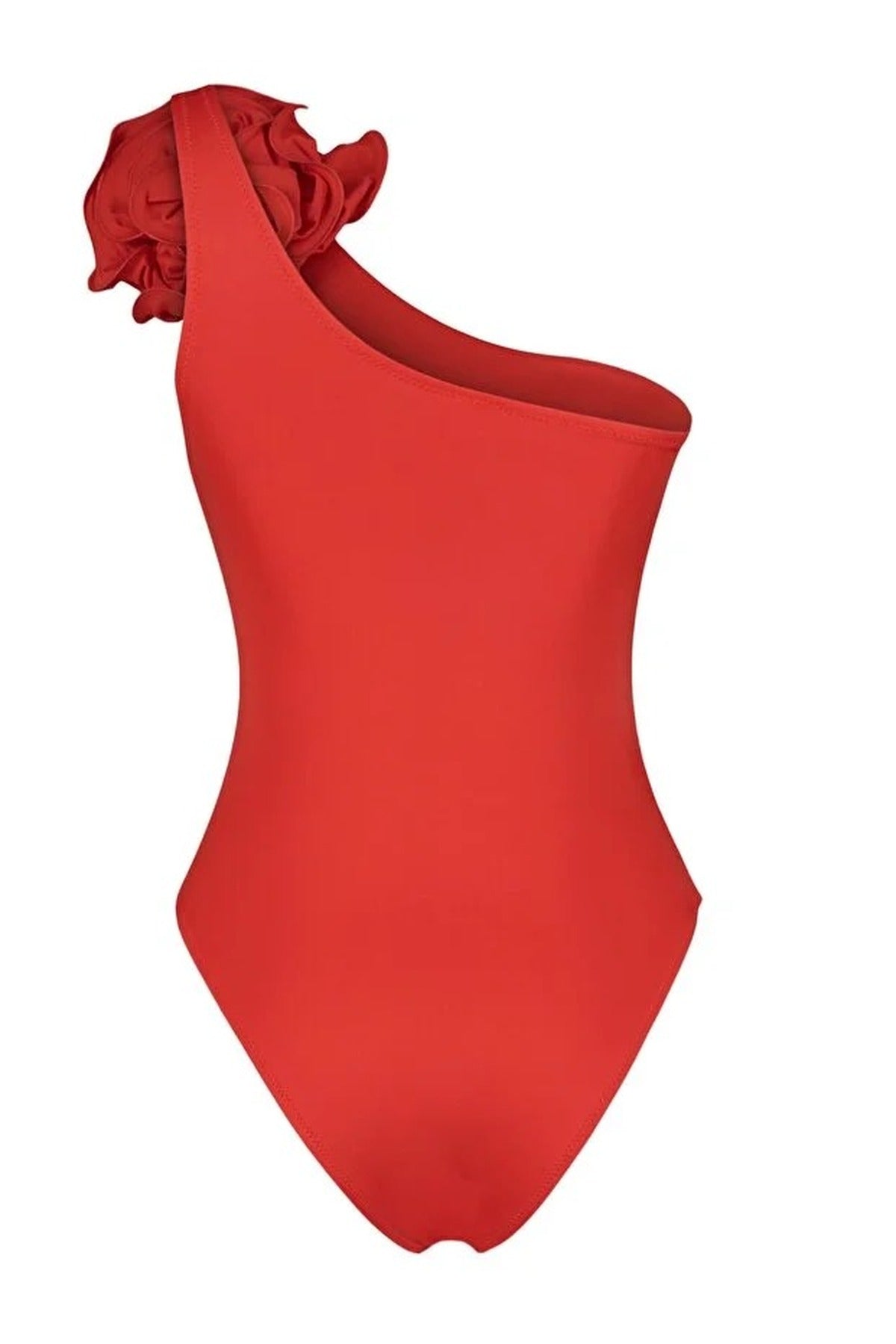 Applique Detail One Shoulder Covered Brazilian Swimsuit