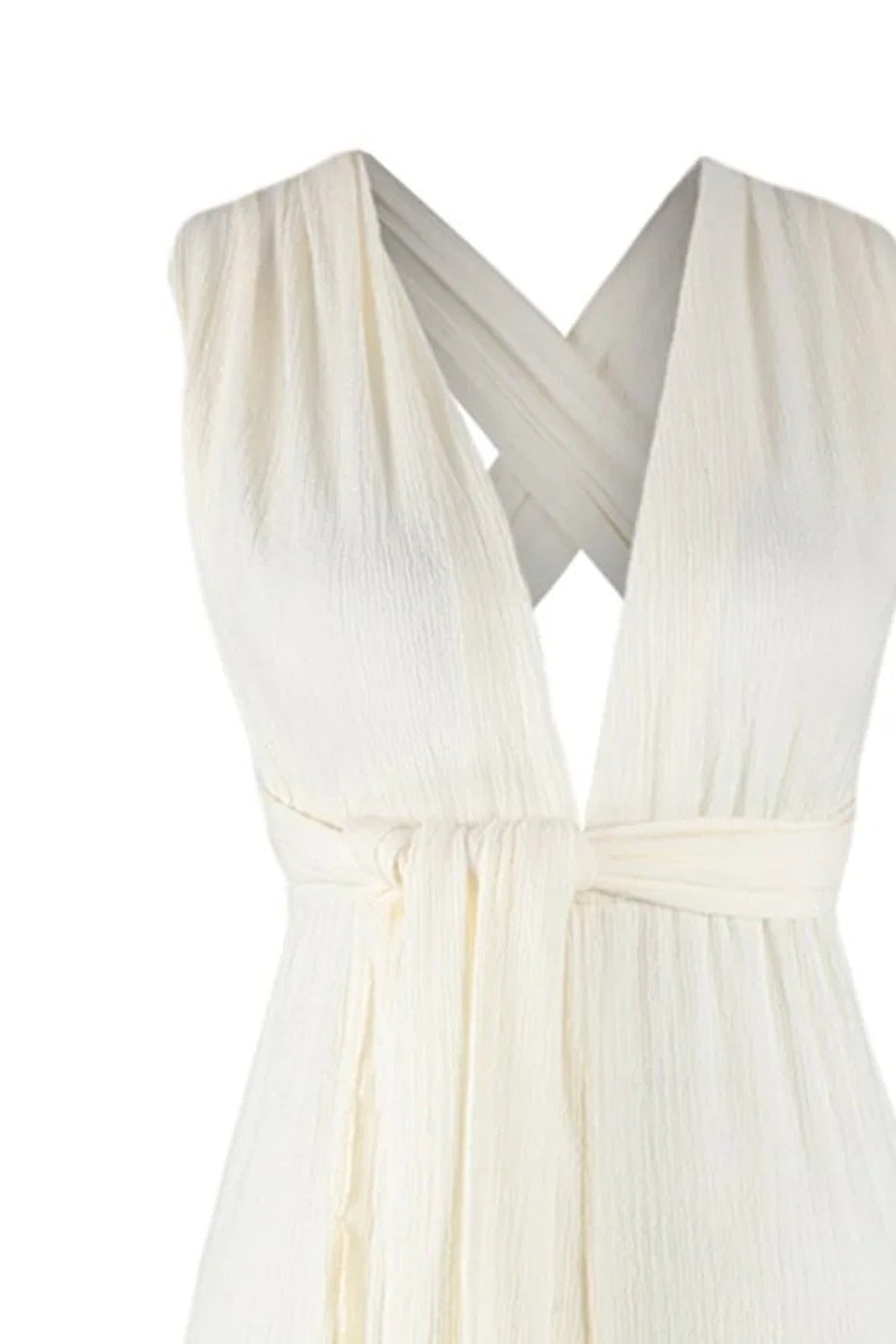 Woven Slit Maxi Beach Jumpsuit