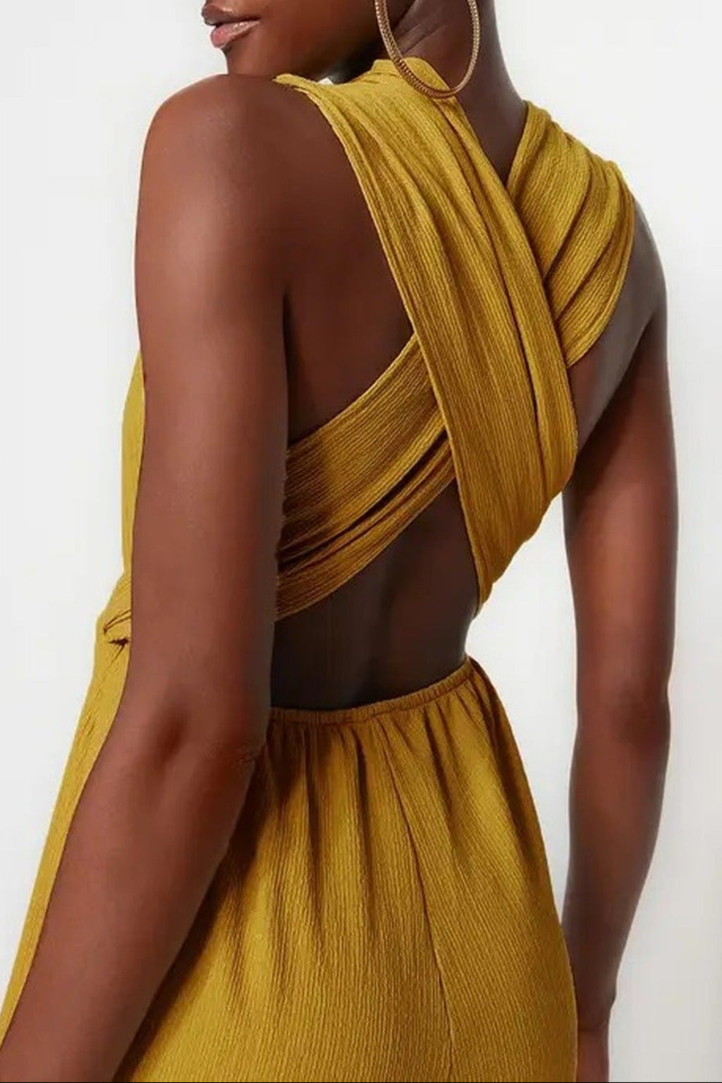 Woven Slit Maxi Beach Jumpsuit