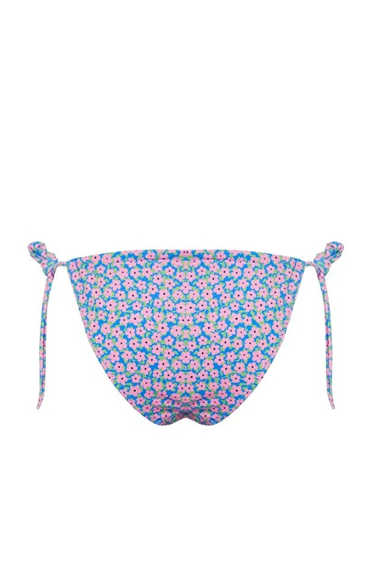 Floral Patterned Tunnel High Leg Brazilian Bikini Bottom