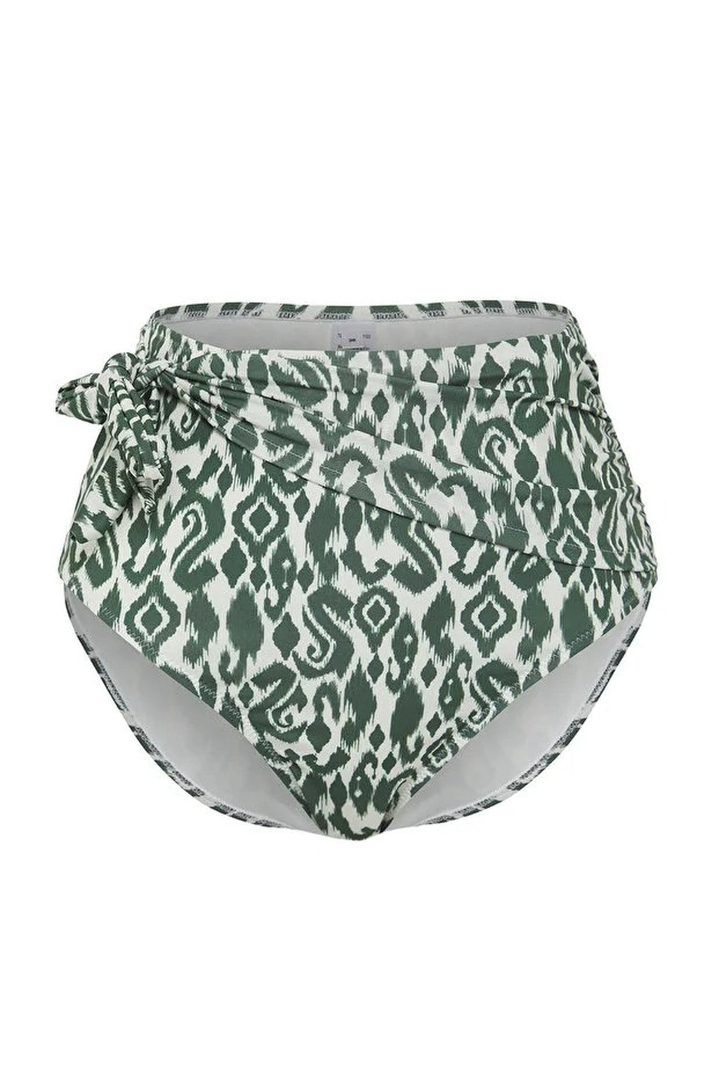 Ethnic Patterned Tie-Up Hipster High-Waisted Bikini Bottom
