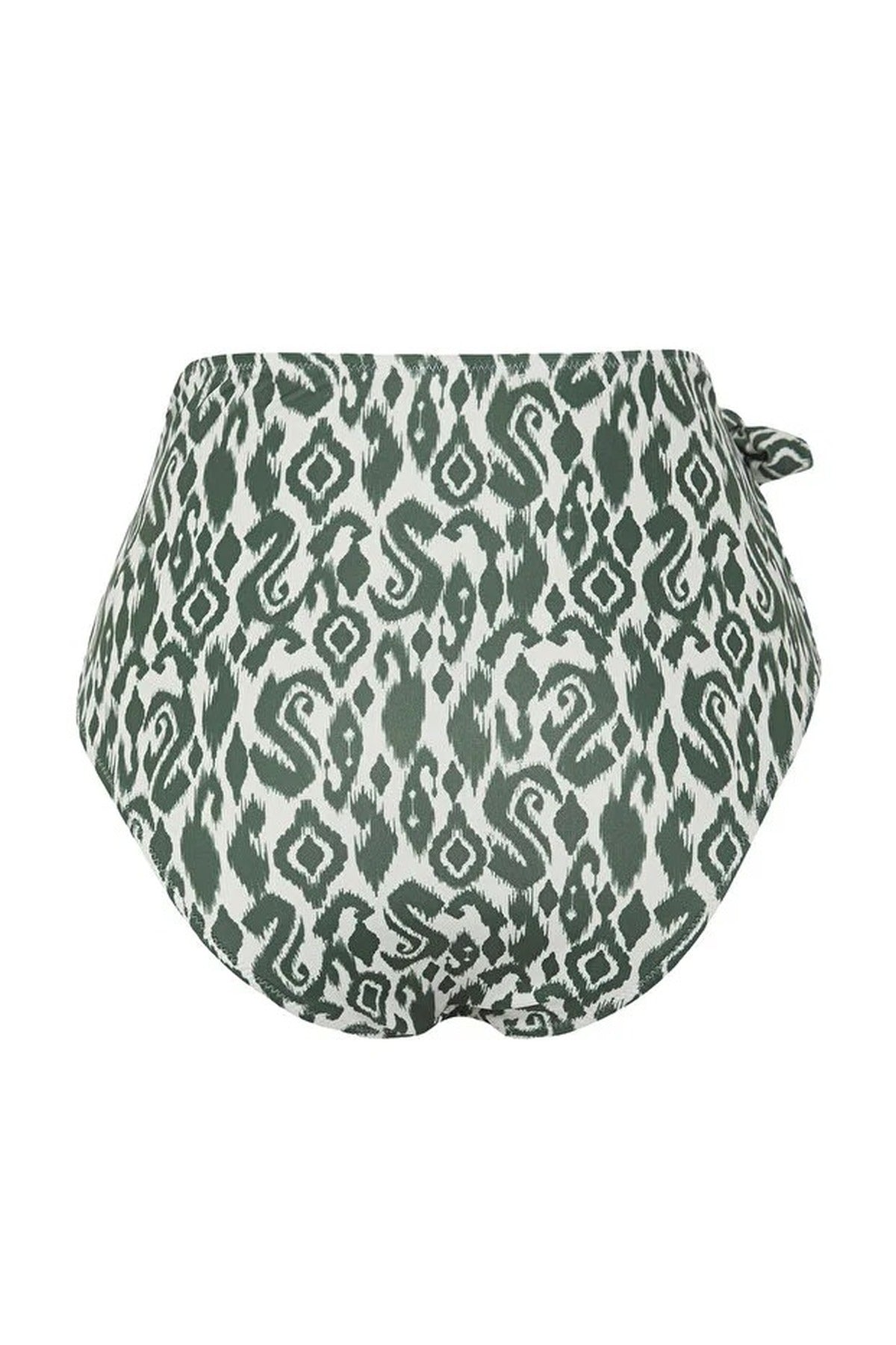 Ethnic Patterned Tie-Up Hipster High-Waisted Bikini Bottom