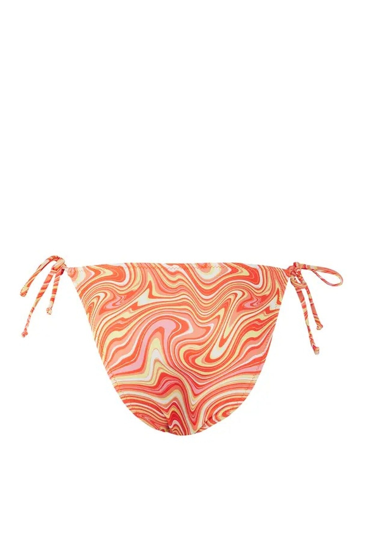 Abstract Patterned Regular Waist Bikini Bottom with Accessories