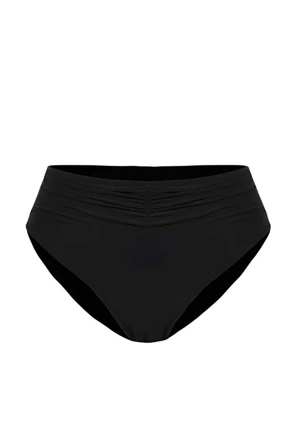 Draped Regular High-Waisted Bikini Bottom