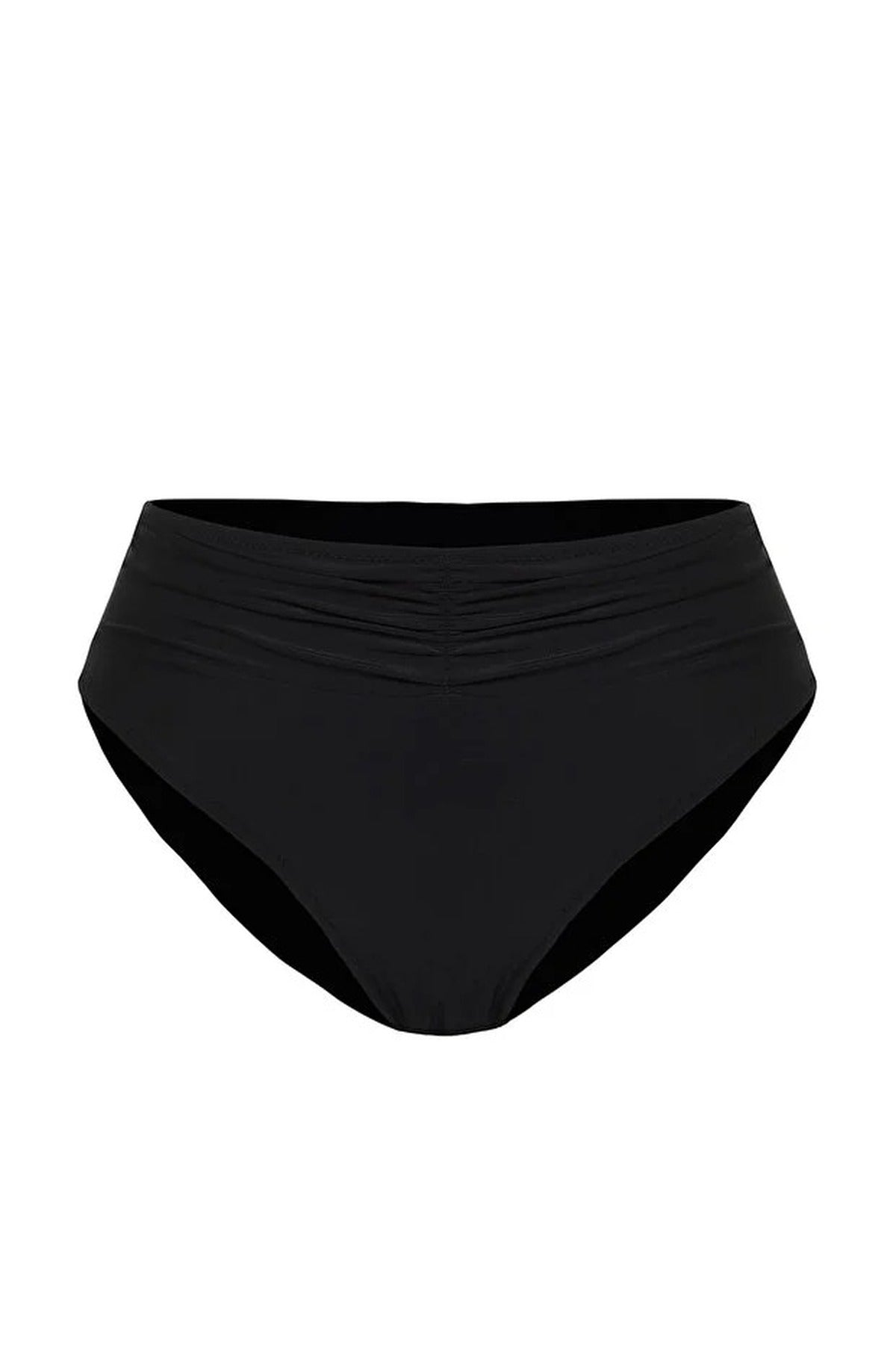 Draped Regular High-Waisted Bikini Bottom