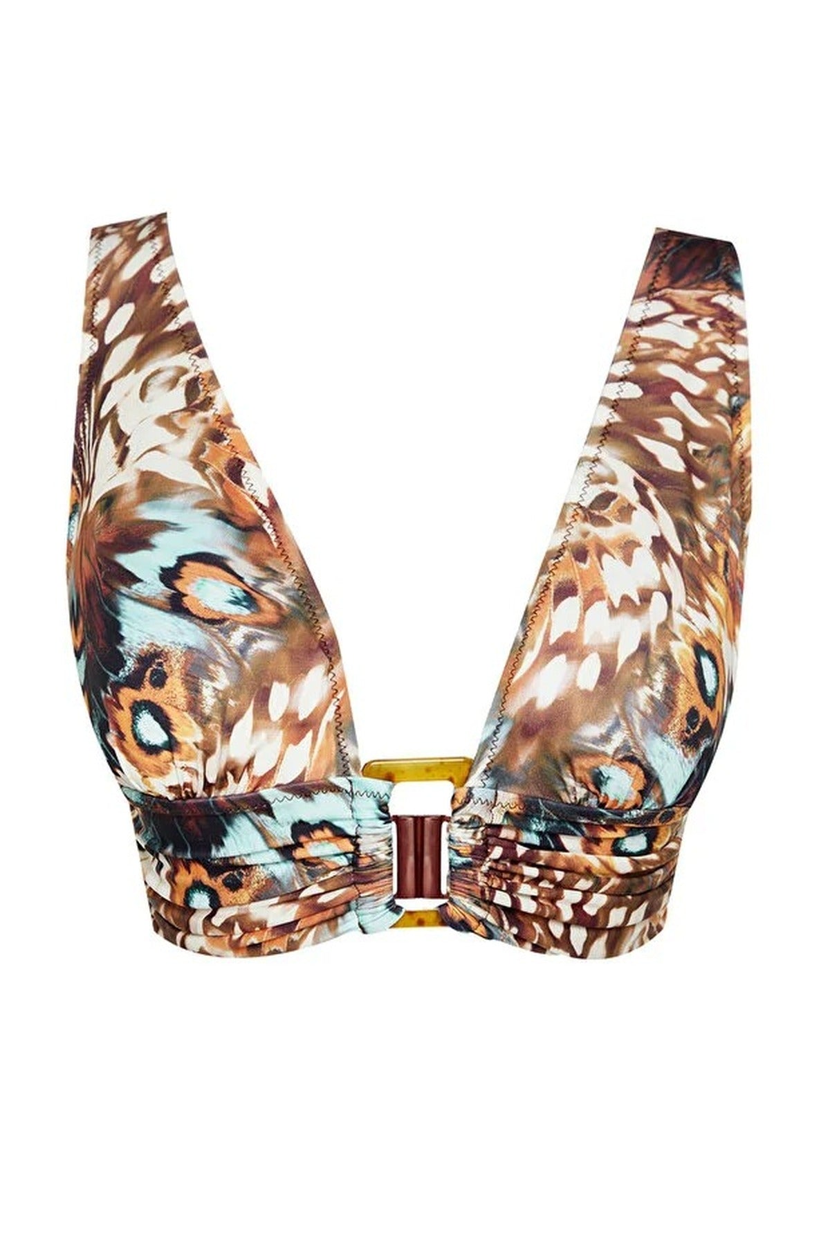 Abstract Patterned Triangle Covered Bikini Top with Accessories