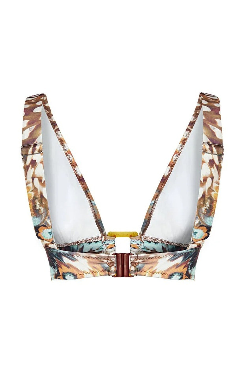 Abstract Patterned Triangle Covered Bikini Top with Accessories