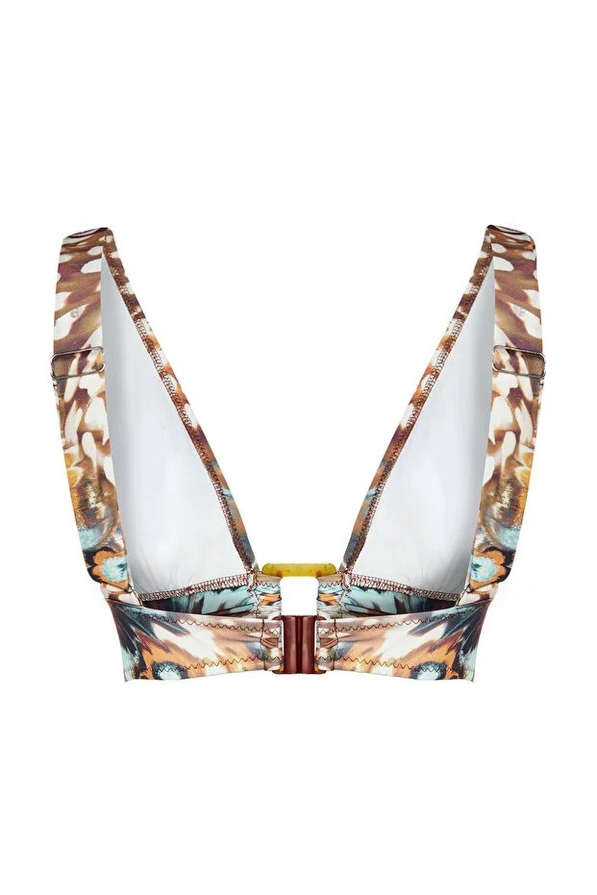 Abstract Patterned Triangle Covered Bikini Top with Accessories