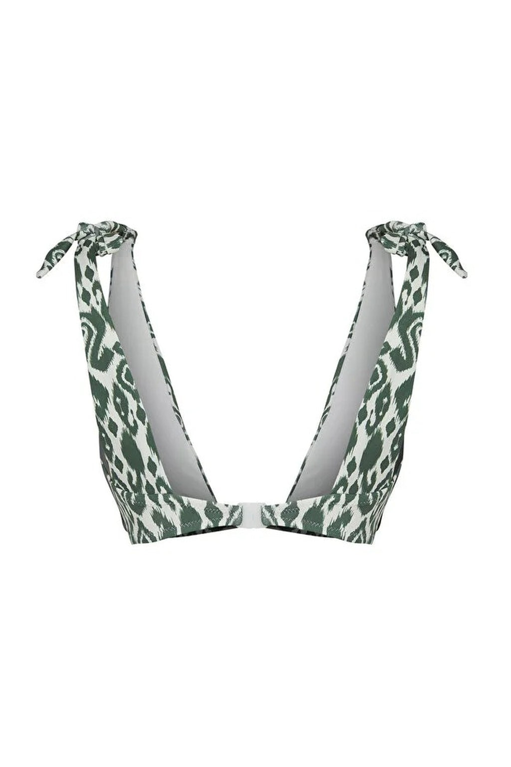 Patterned Knotted Triangle Covered Bikini Top