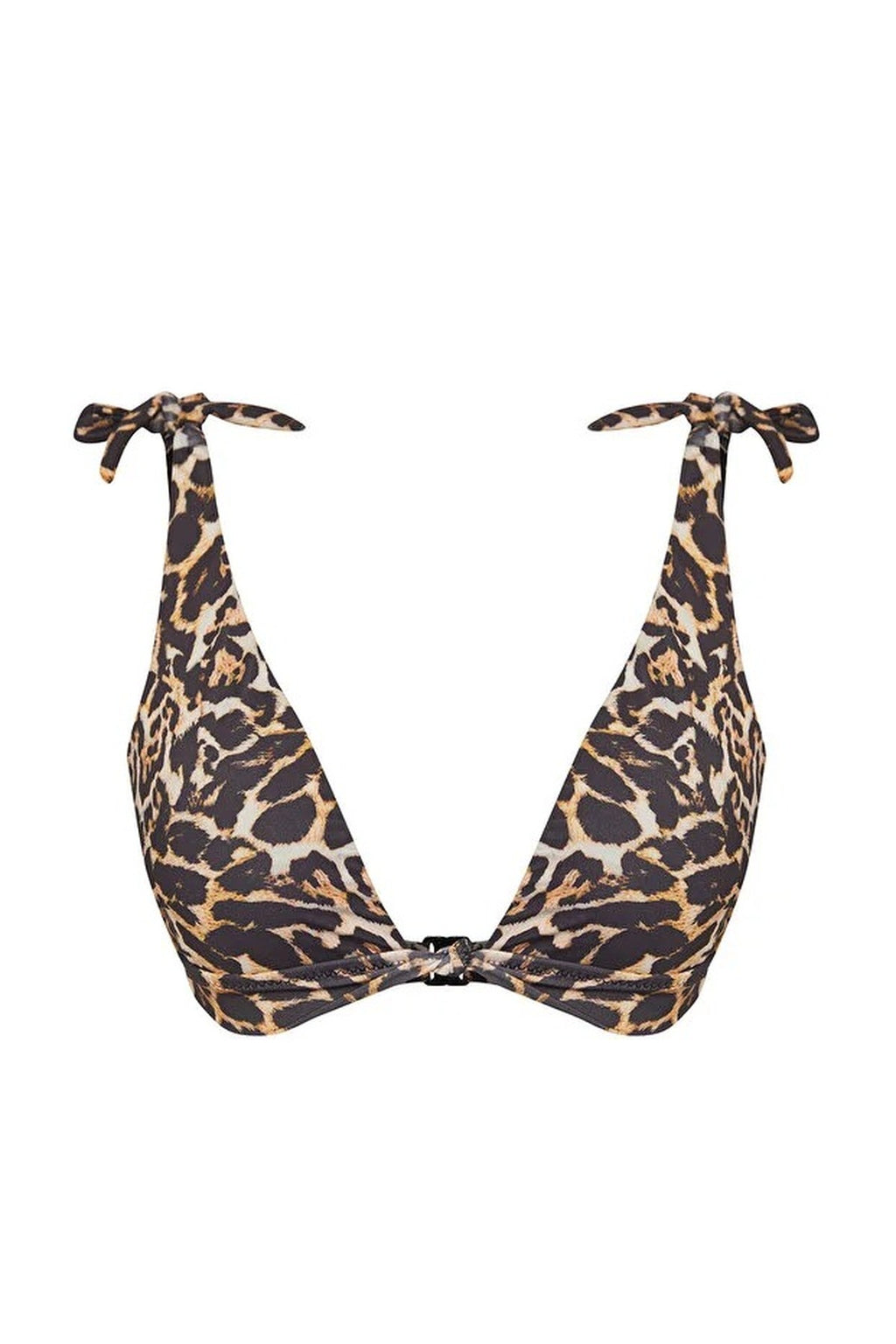Patterned Knotted Triangle Covered Bikini Top