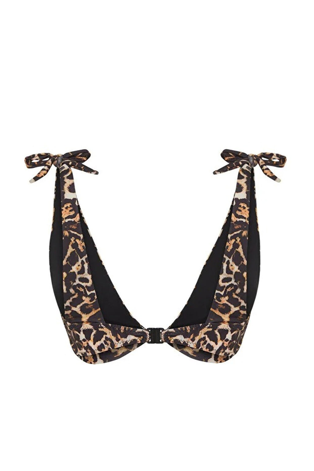 Patterned Knotted Triangle Covered Bikini Top