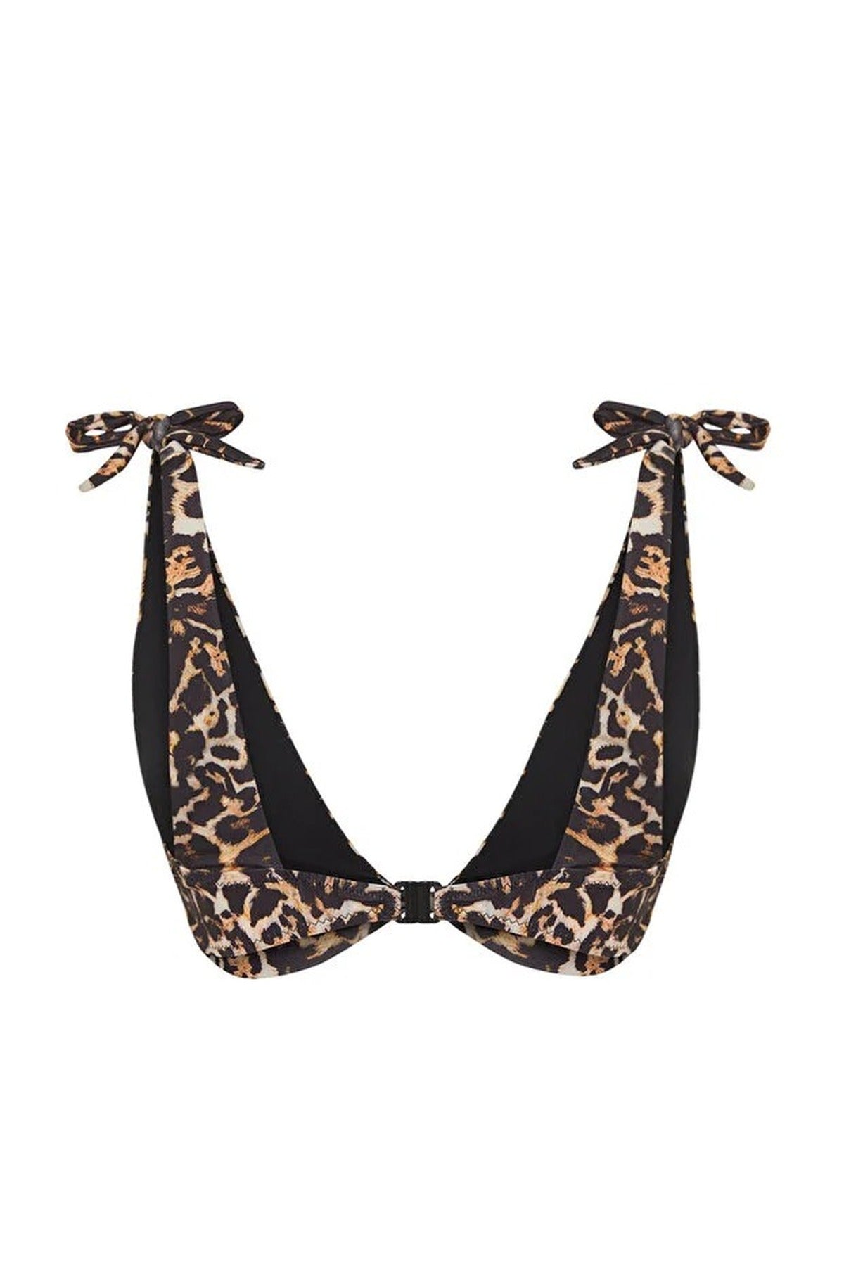 Patterned Knotted Triangle Covered Bikini Top