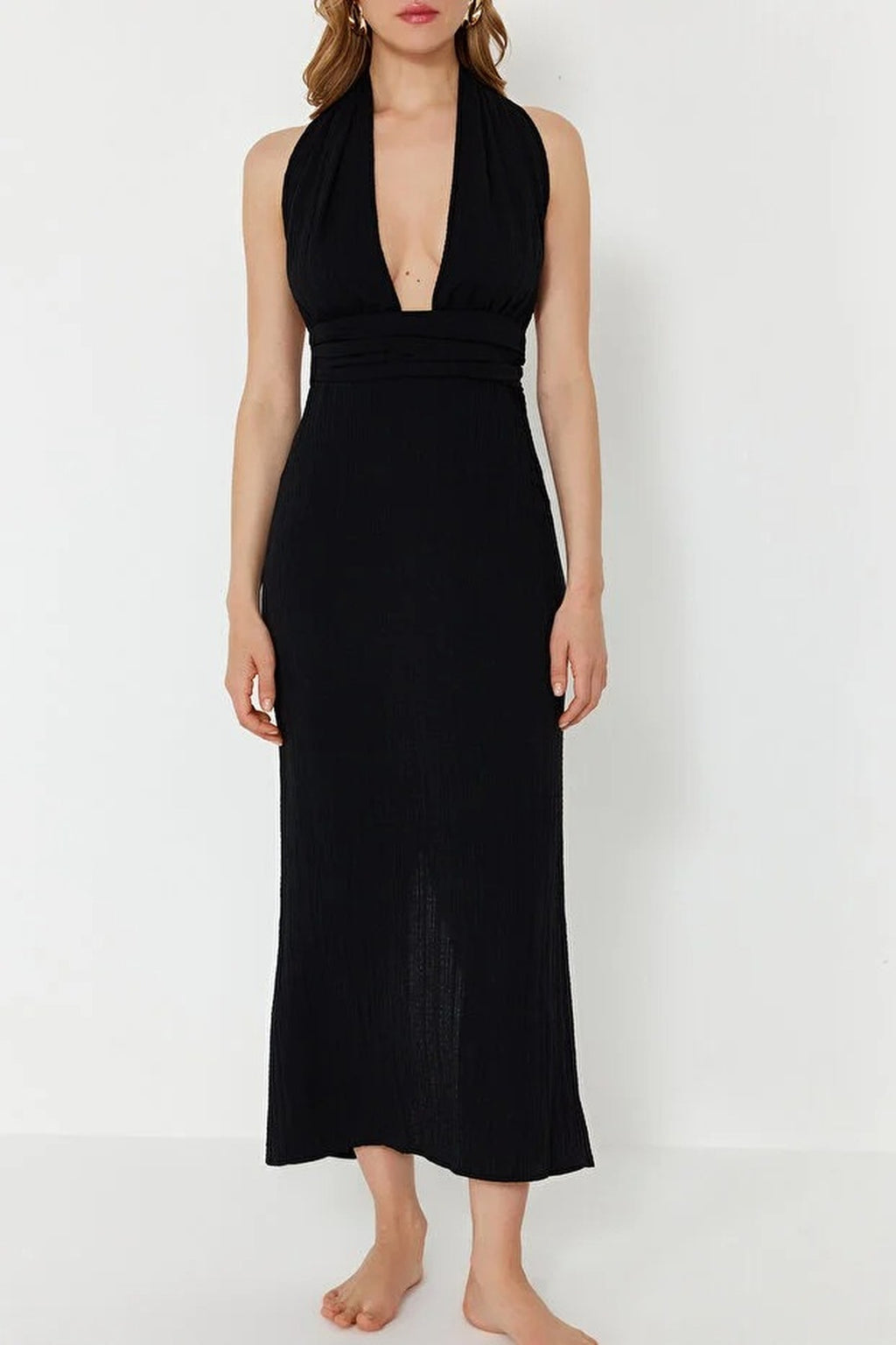 Woven Backless Maxi Beach Dress
