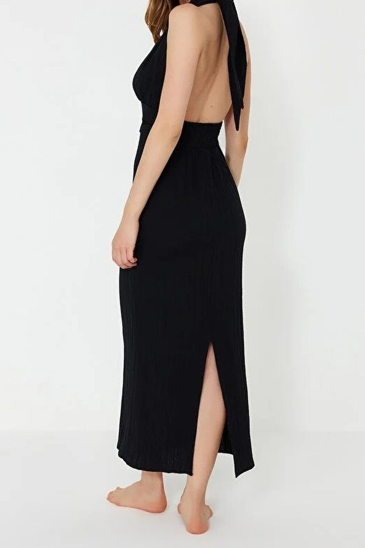 Woven Backless Maxi Beach Dress