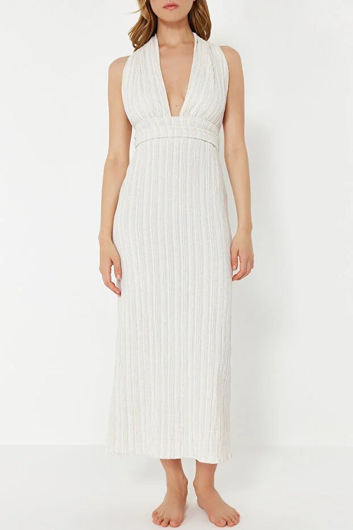 Woven Backless Maxi Beach Dress