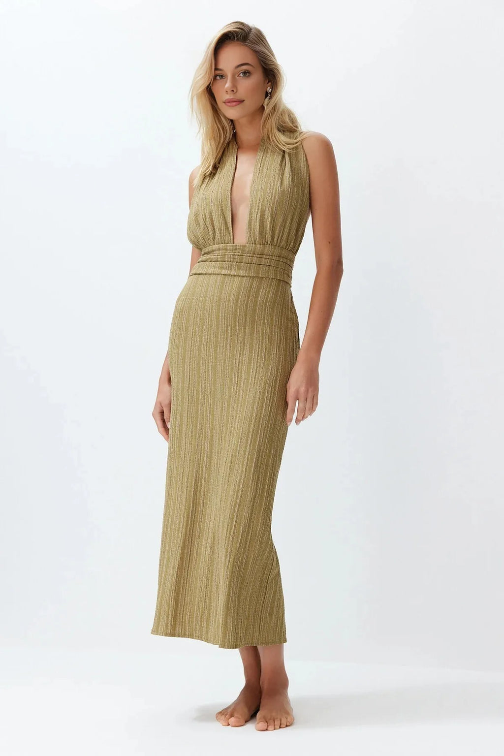Woven Backless Maxi Beach Dress