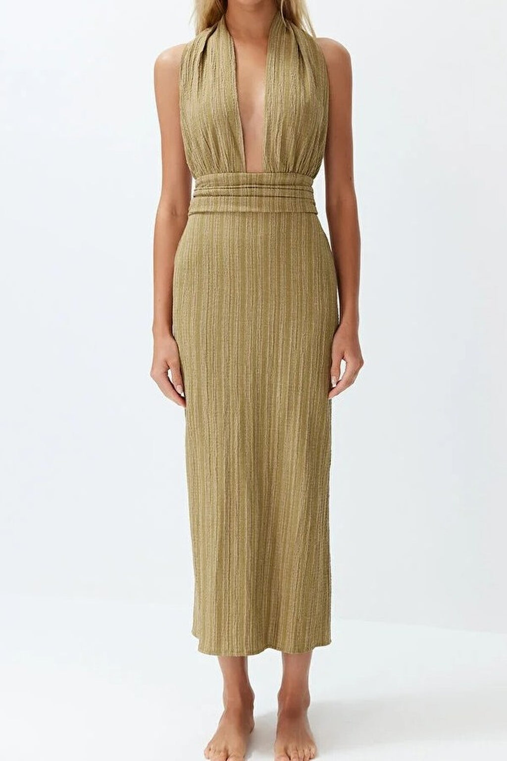Woven Backless Maxi Beach Dress