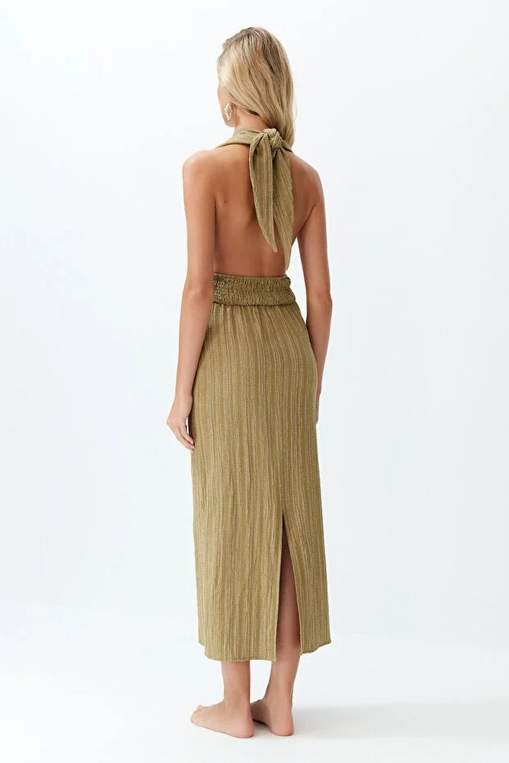 Woven Backless Maxi Beach Dress
