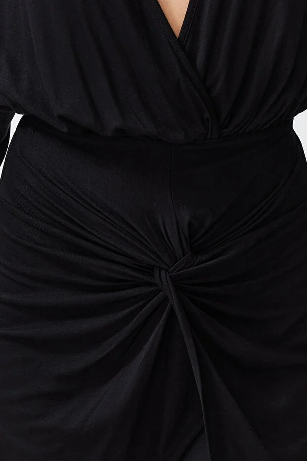 Fitted Mini Knitted Ruched Beach Dress