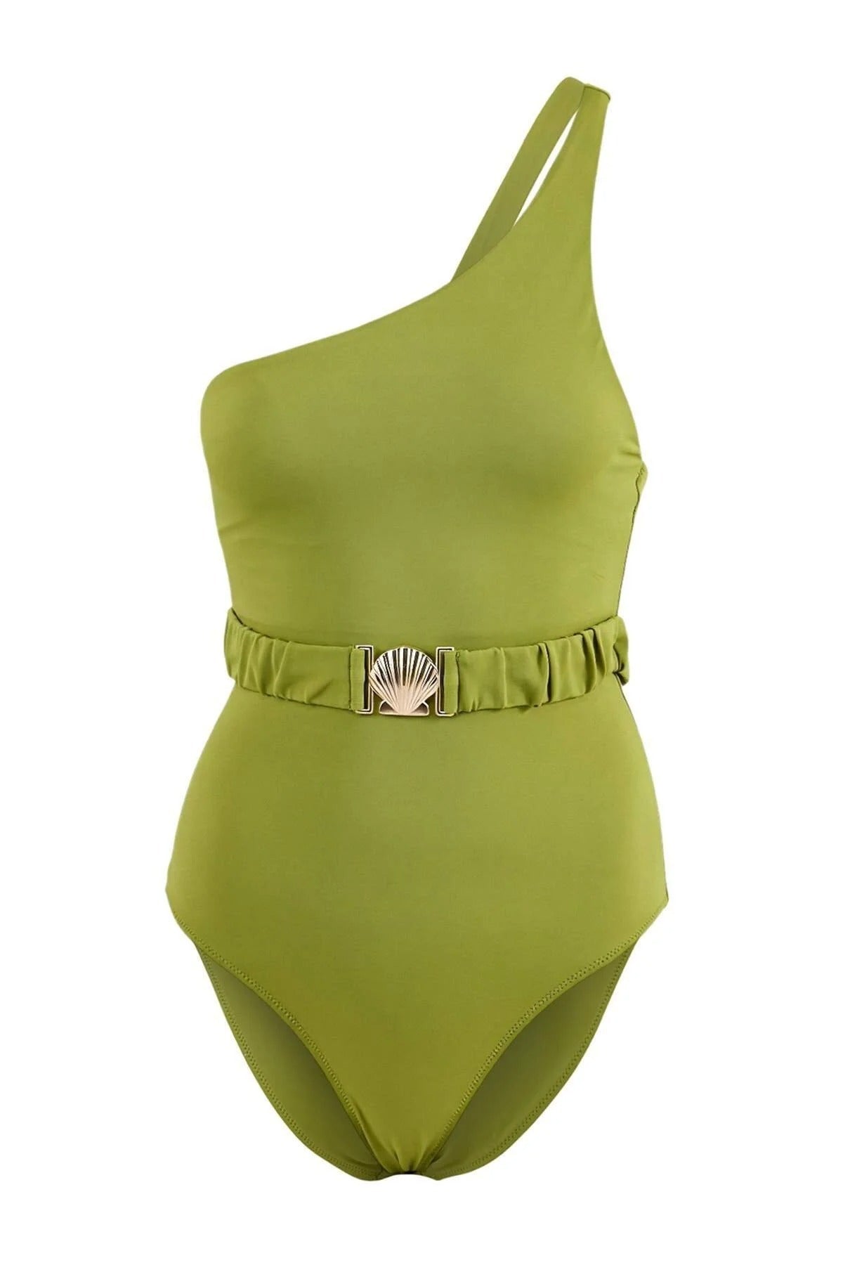 One-Shoulder Padded Regular Swimsuit with Accessories