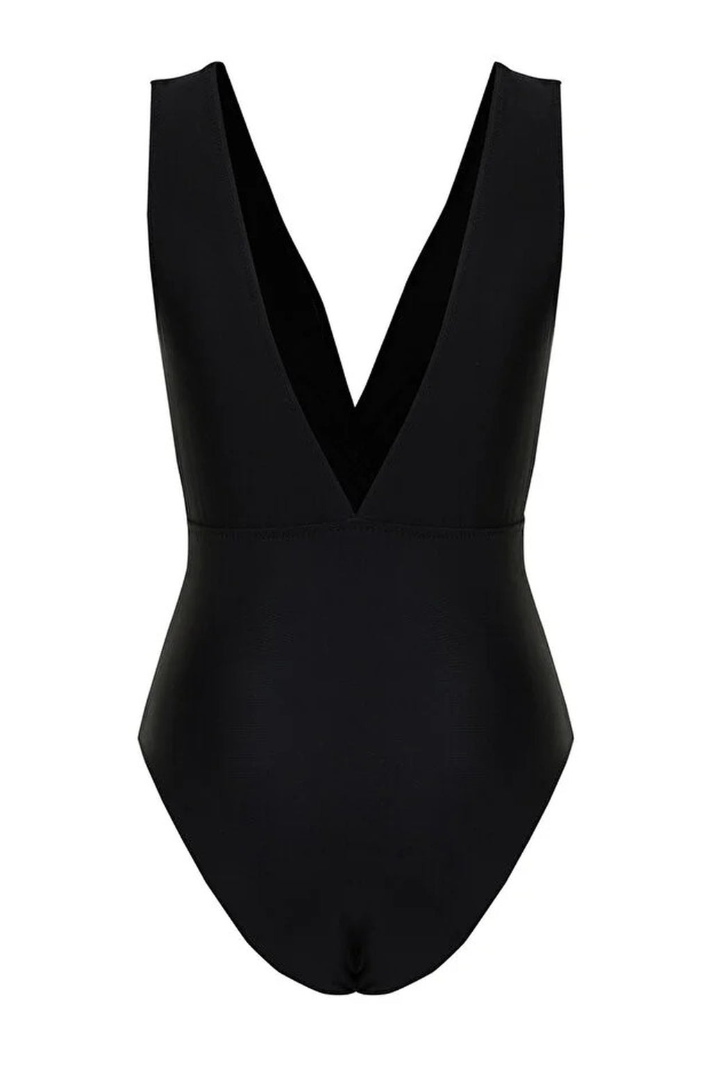 Draped Deep V-Neck Padded Regular Swimsuit