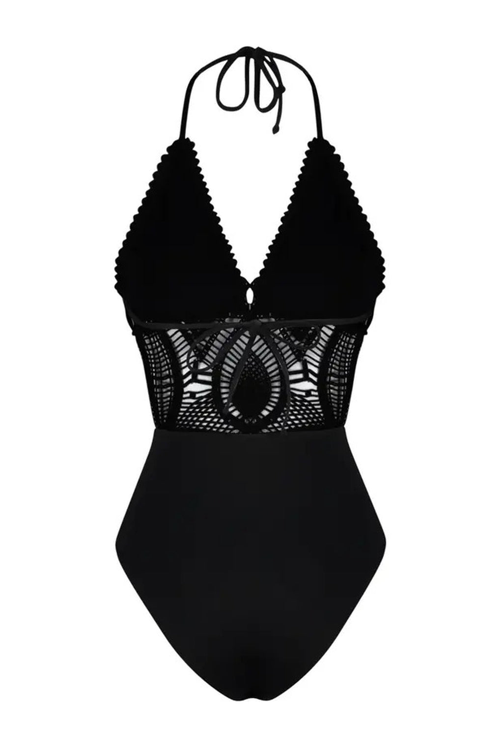 Backless V-Neck Covered Hipster Swimsuit