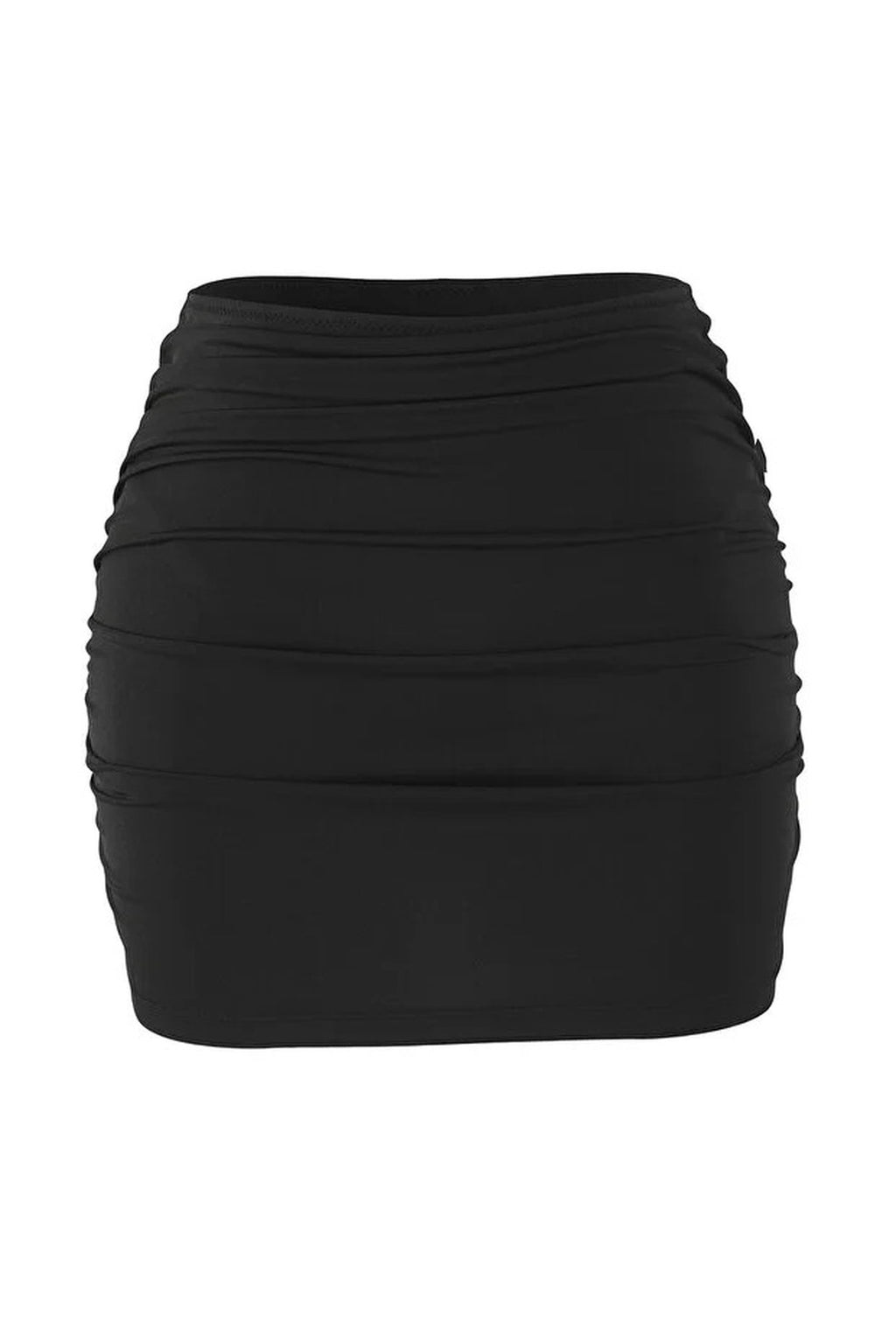 Draped High-Waisted Skirt Bikini Bottom