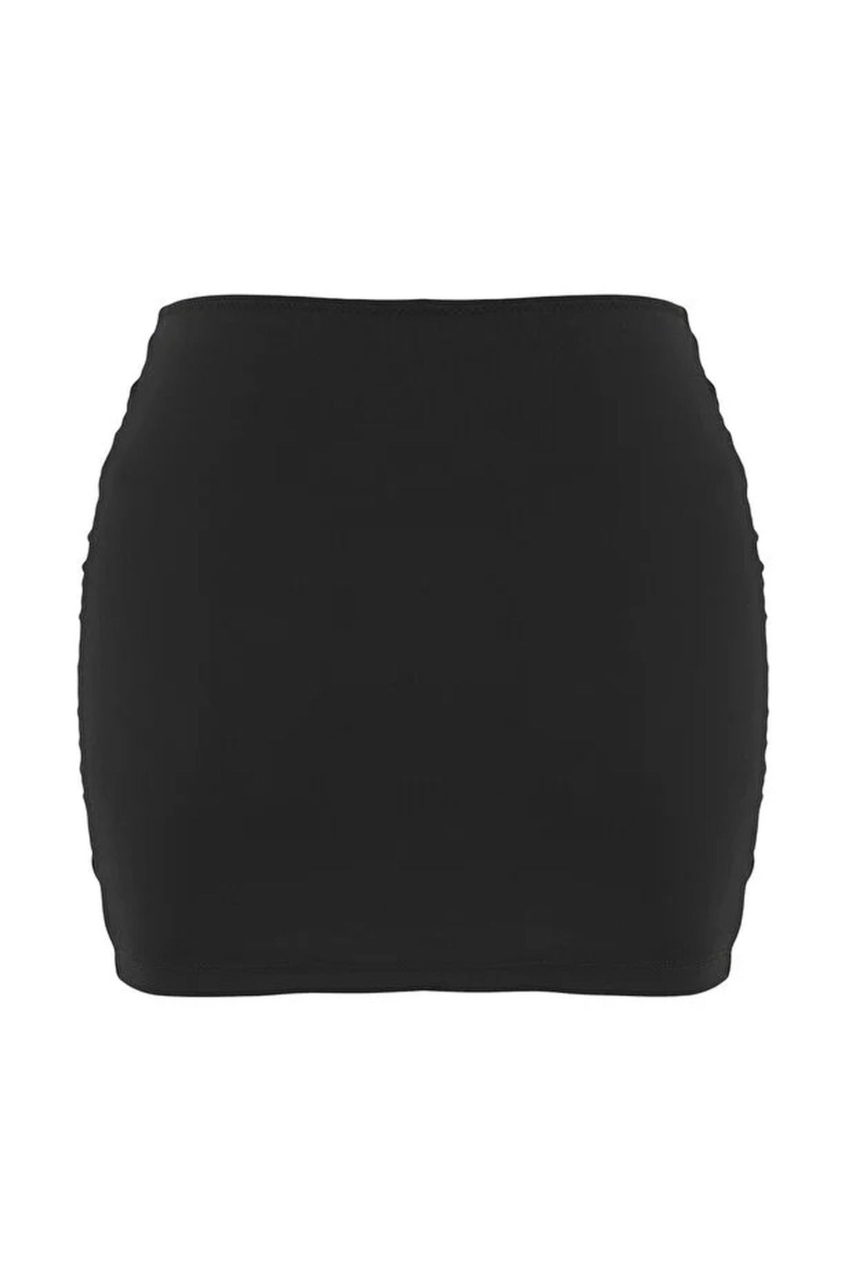 Draped High-Waisted Skirt Bikini Bottom