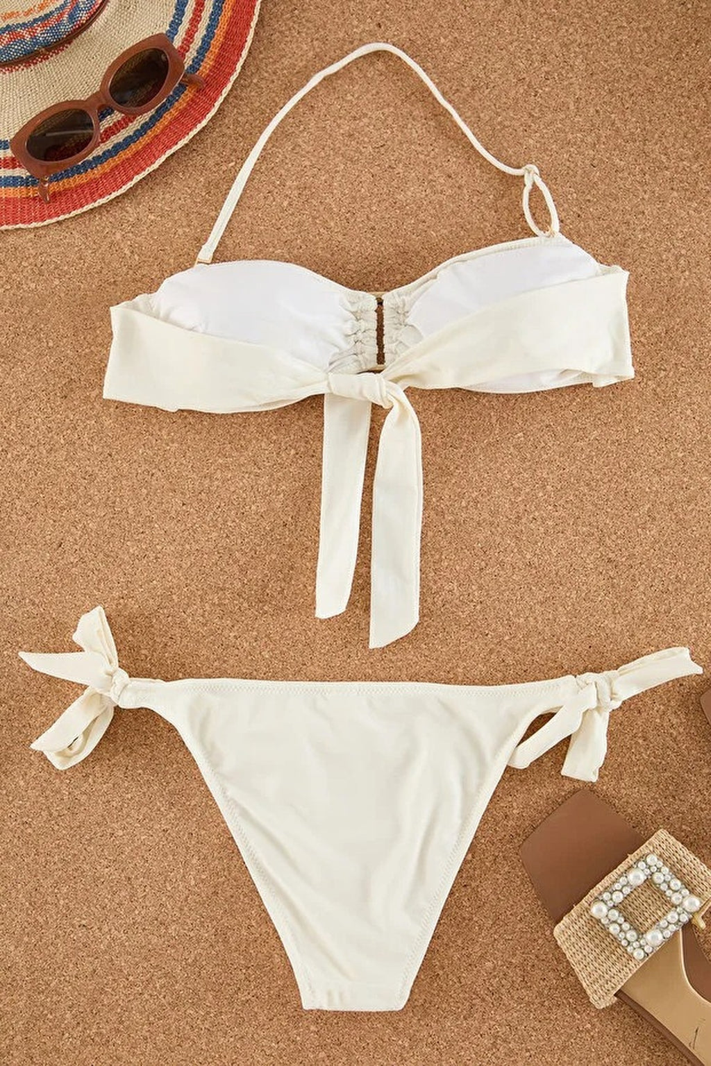 Ruffled Strapless Padded Regular Waist Bikini Set