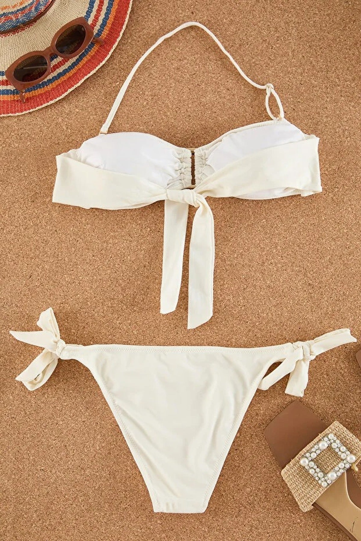 Ruffled Strapless Padded Regular Waist Bikini Set