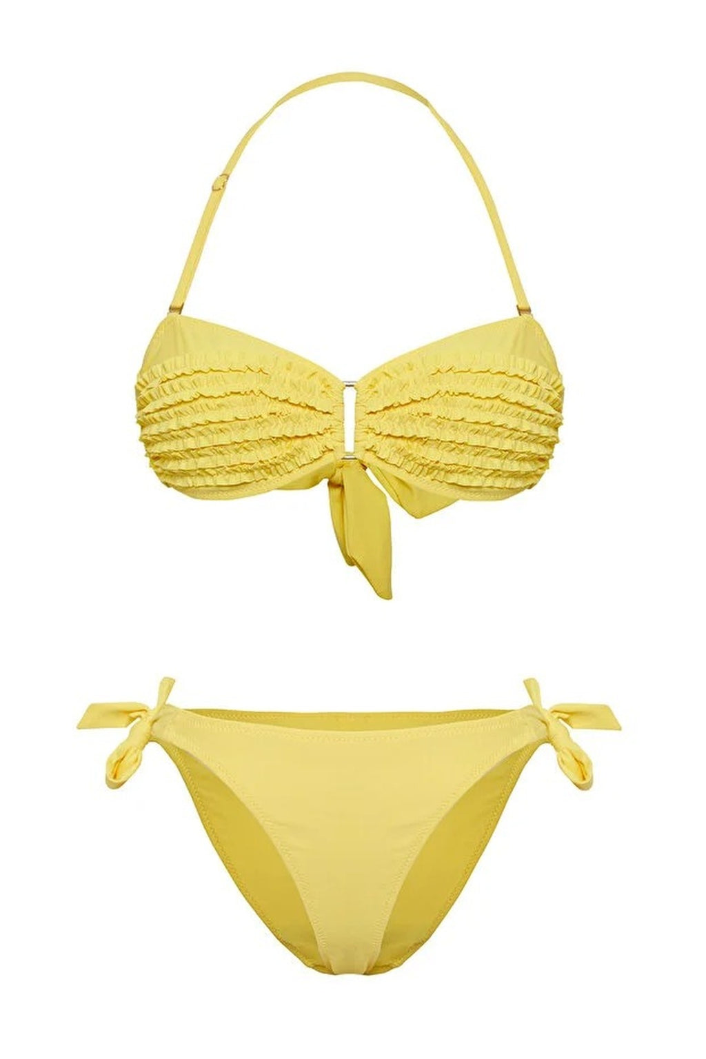 Ruffled Strapless Padded Regular Waist Bikini Set