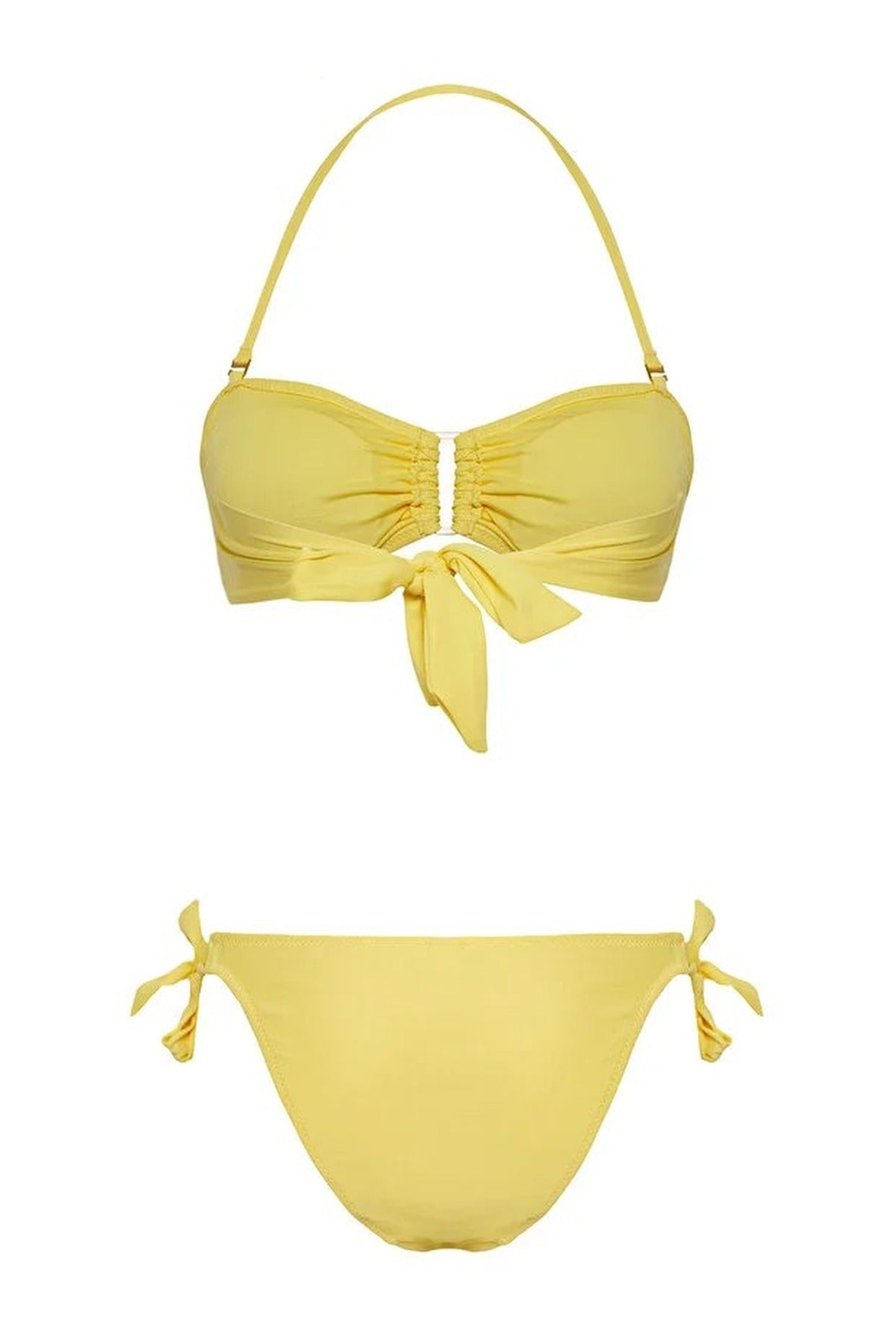 Ruffled Strapless Padded Regular Waist Bikini Set