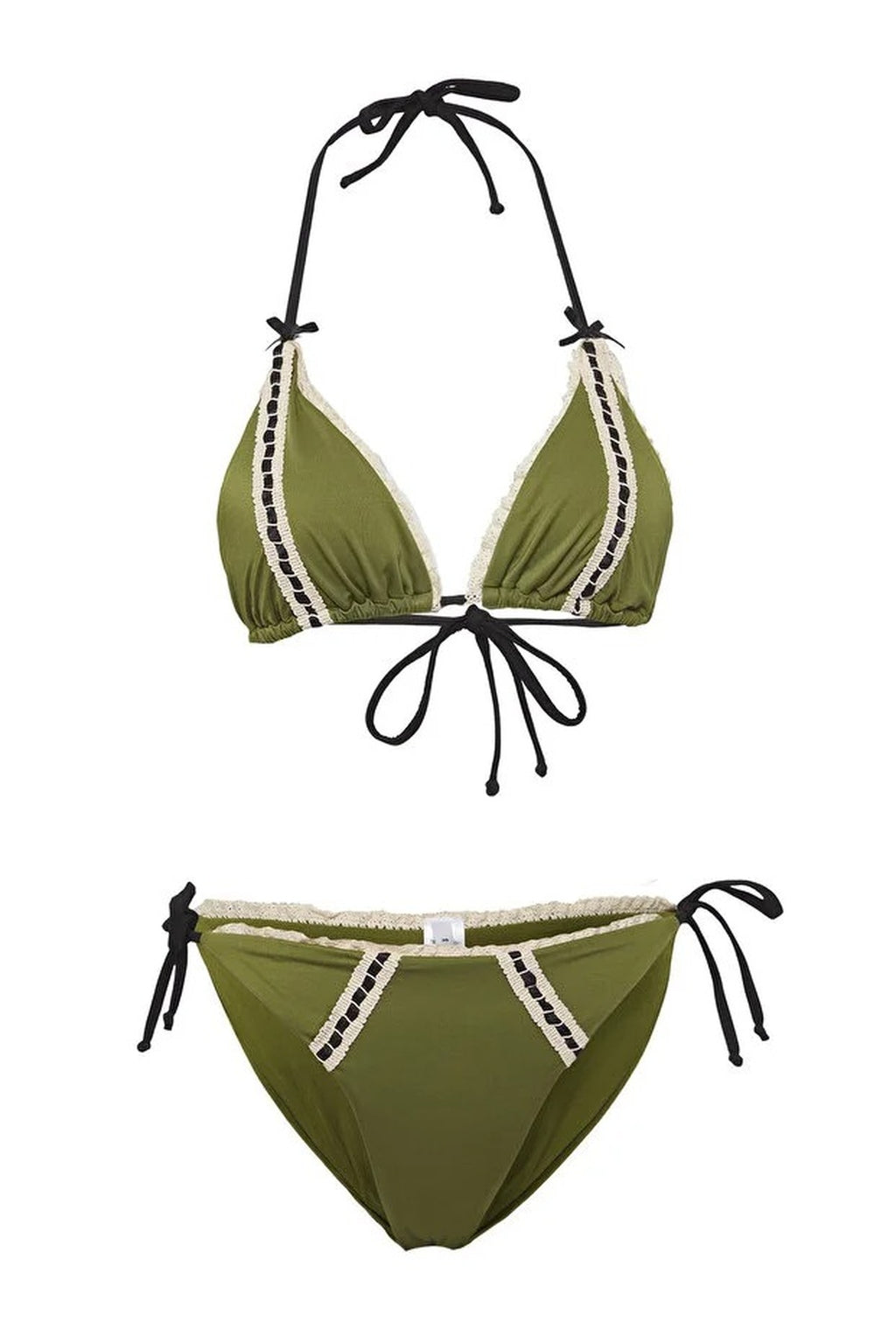 Striped Triangle Padded Regular Waist Bikini Set