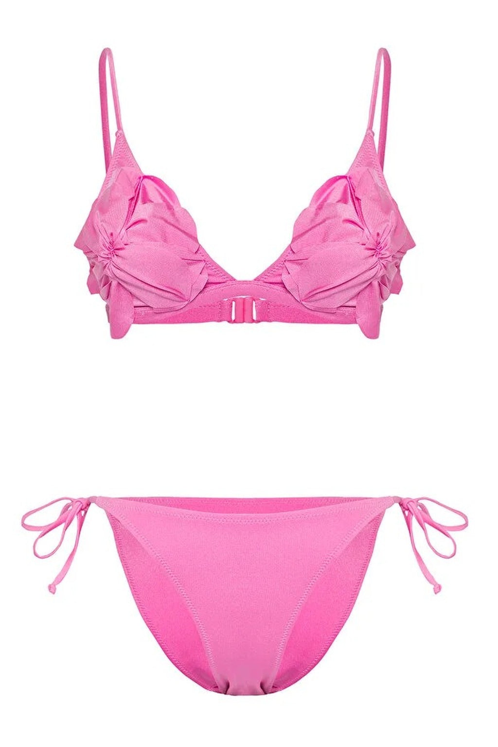 Applique Detail Triangle Padded Regular Waist Bikini Set