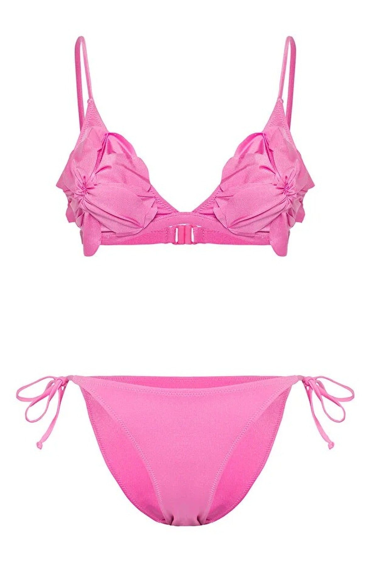 Applique Detail Triangle Padded Regular Waist Bikini Set