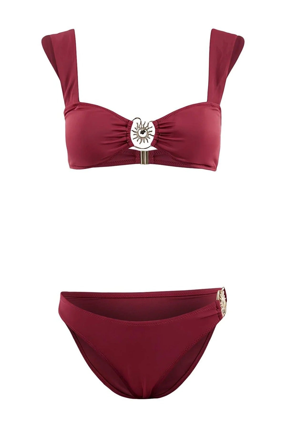 Bralette Padded Regular Waist Bikini Set with Accessories