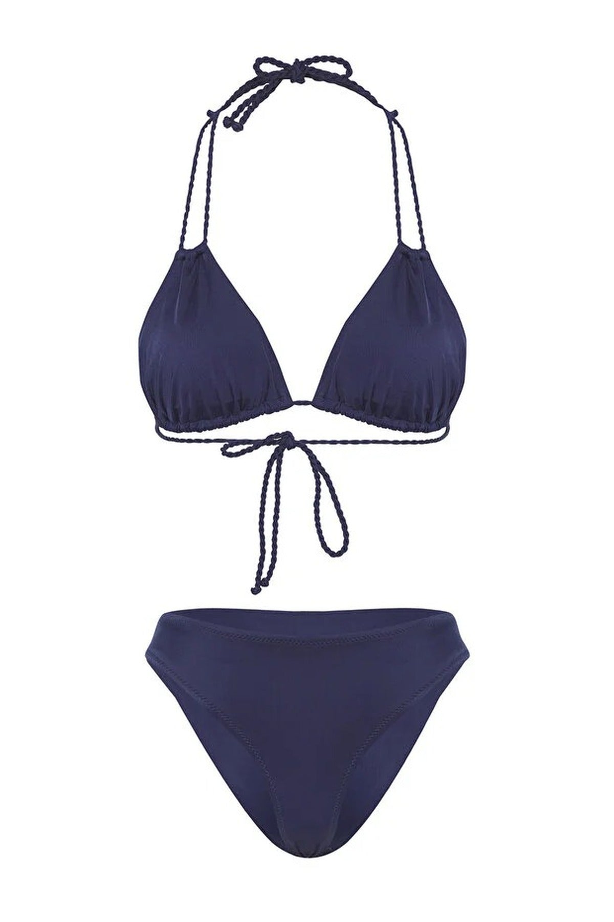 Tunnel Triangle Covered Regular Waist Bikini Set