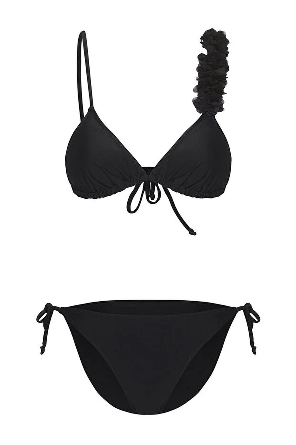 Applique Detail Triangle Padded Regular Waist Bikini Set