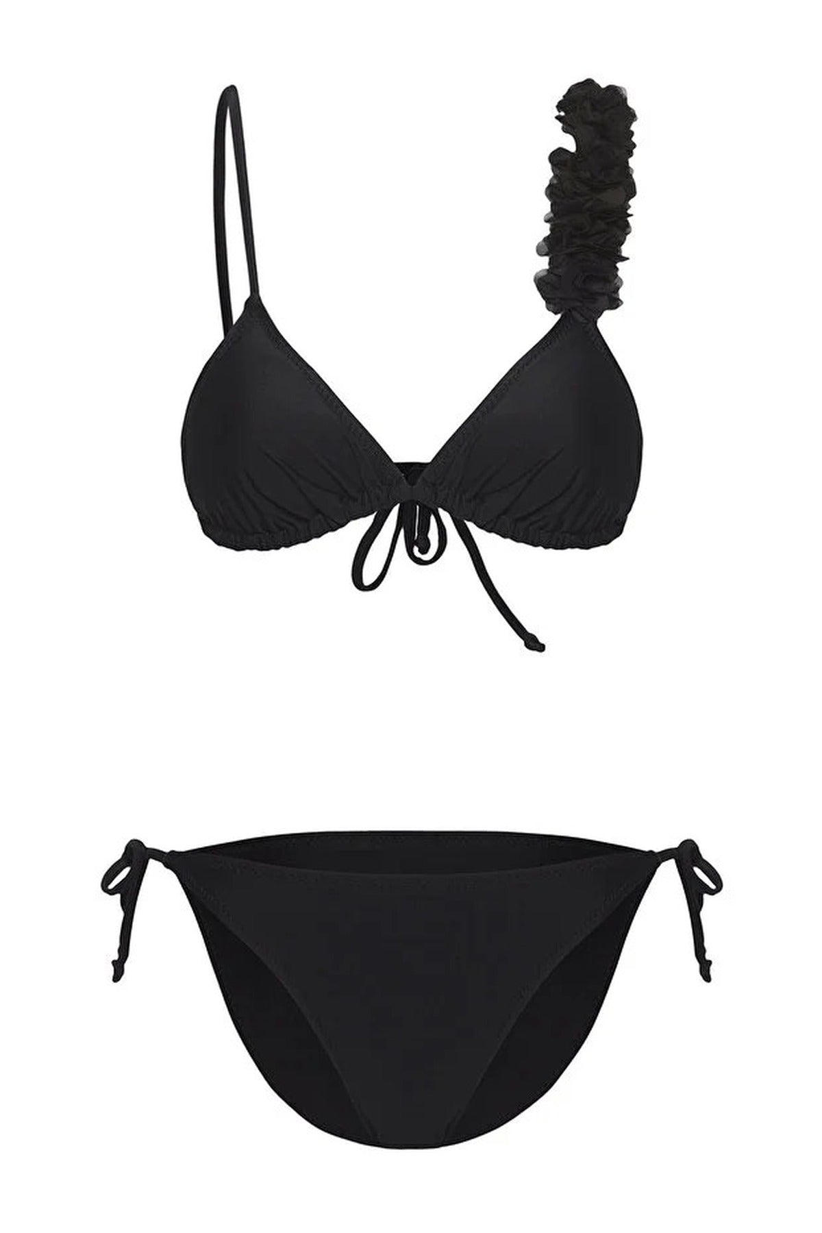 Applique Detail Triangle Padded Regular Waist Bikini Set