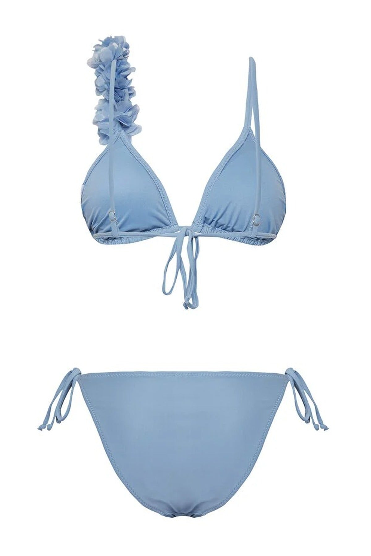 Applique Detail Triangle Padded Regular Waist Bikini Set
