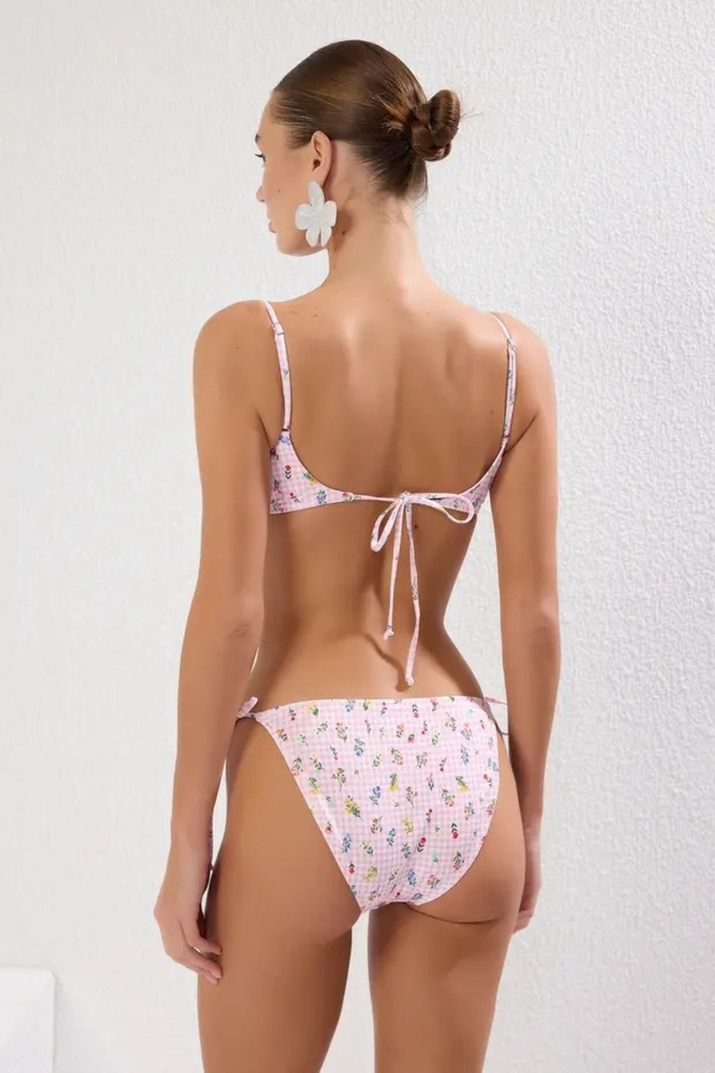 2-Piece Patterned Applique Detail Balconette Padded Bikini Set