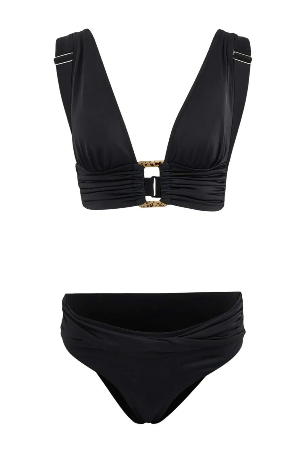 Accessory Triangle Covered Brazilian High Waist Bikini Set