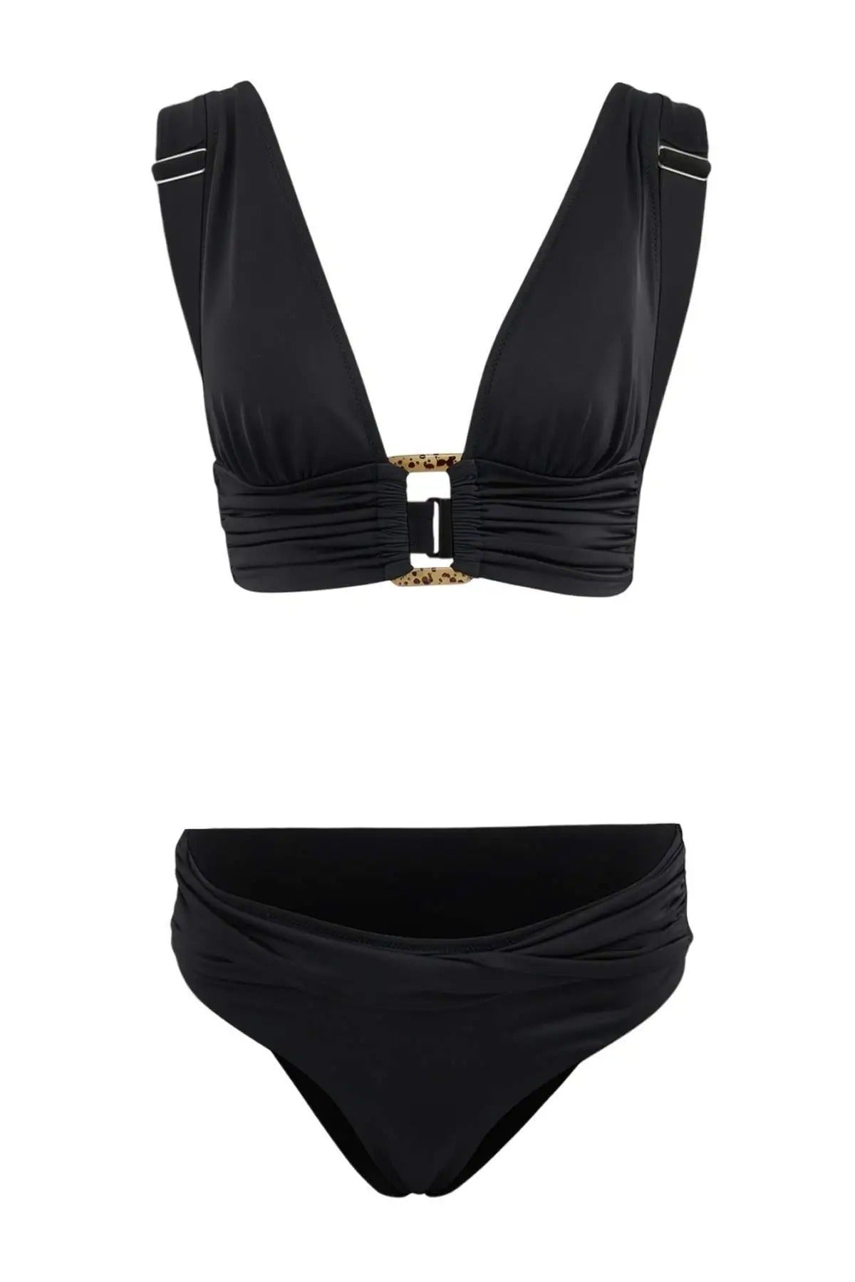 Accessory Triangle Covered Brazilian High Waist Bikini Set
