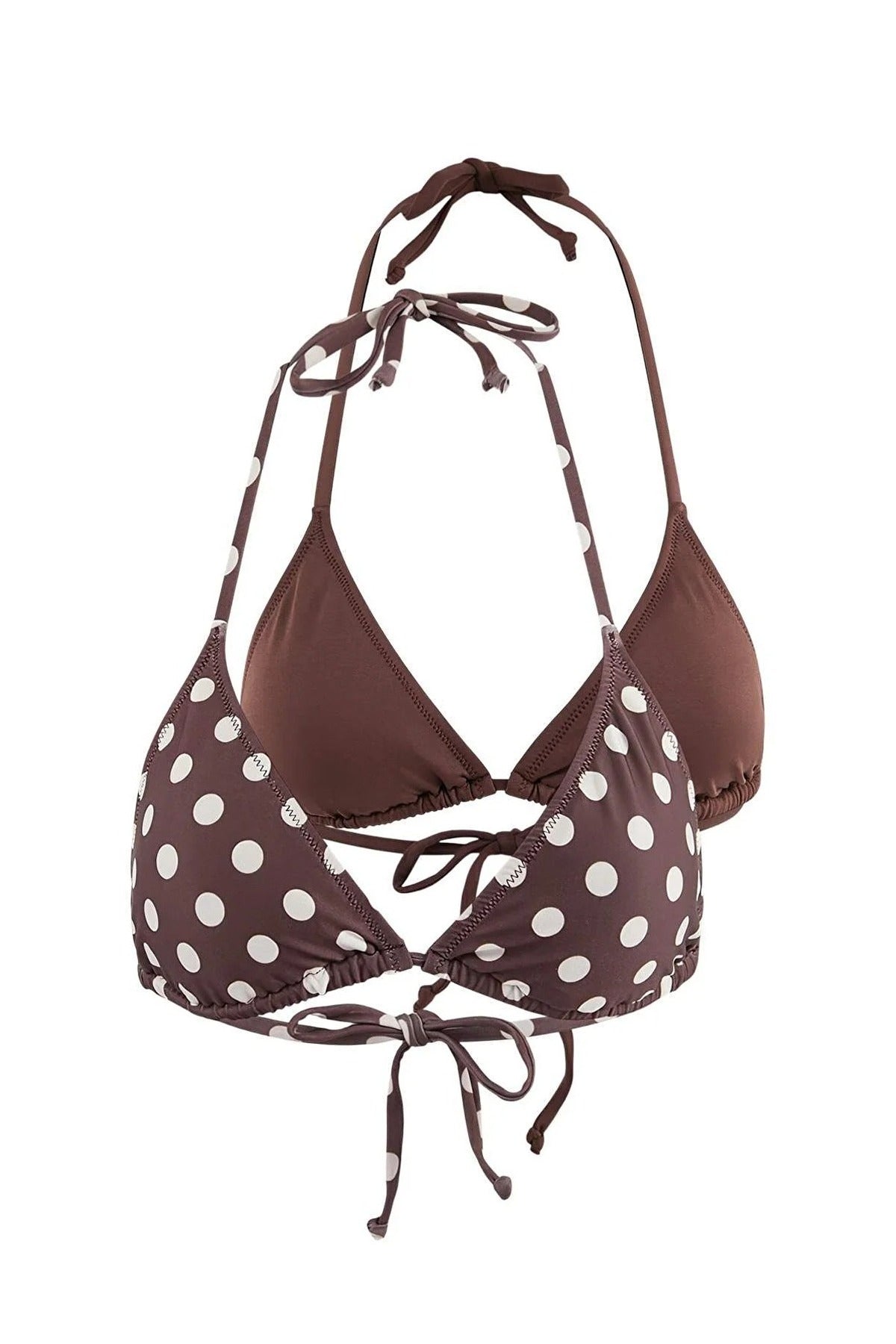 Polka Dot 2-Piece Triangle Covered Bikini Top