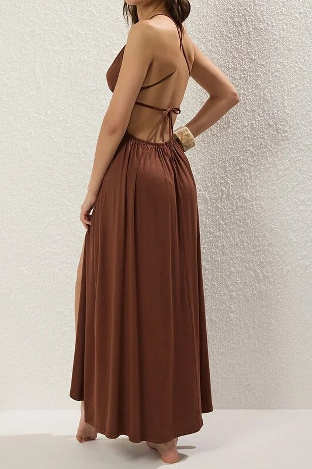 Woven Backless Maxi Beach Dress