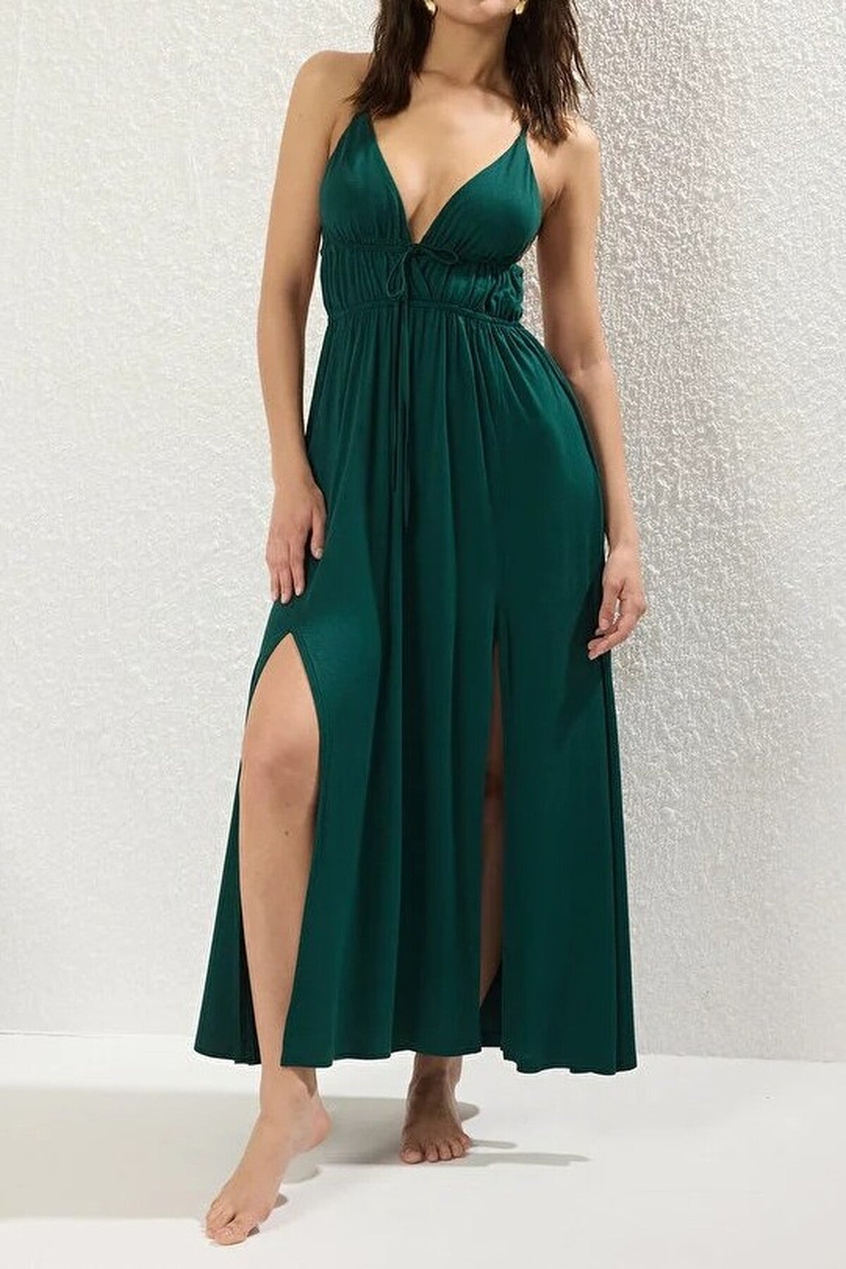 Woven Backless Maxi Beach Dress