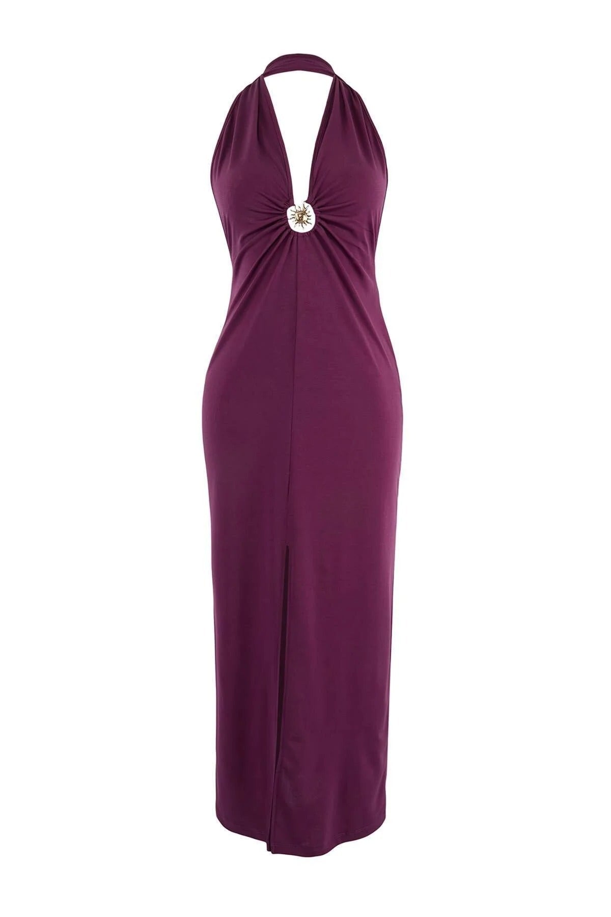 Knitted Maxi Beach Dress with Accessory Details