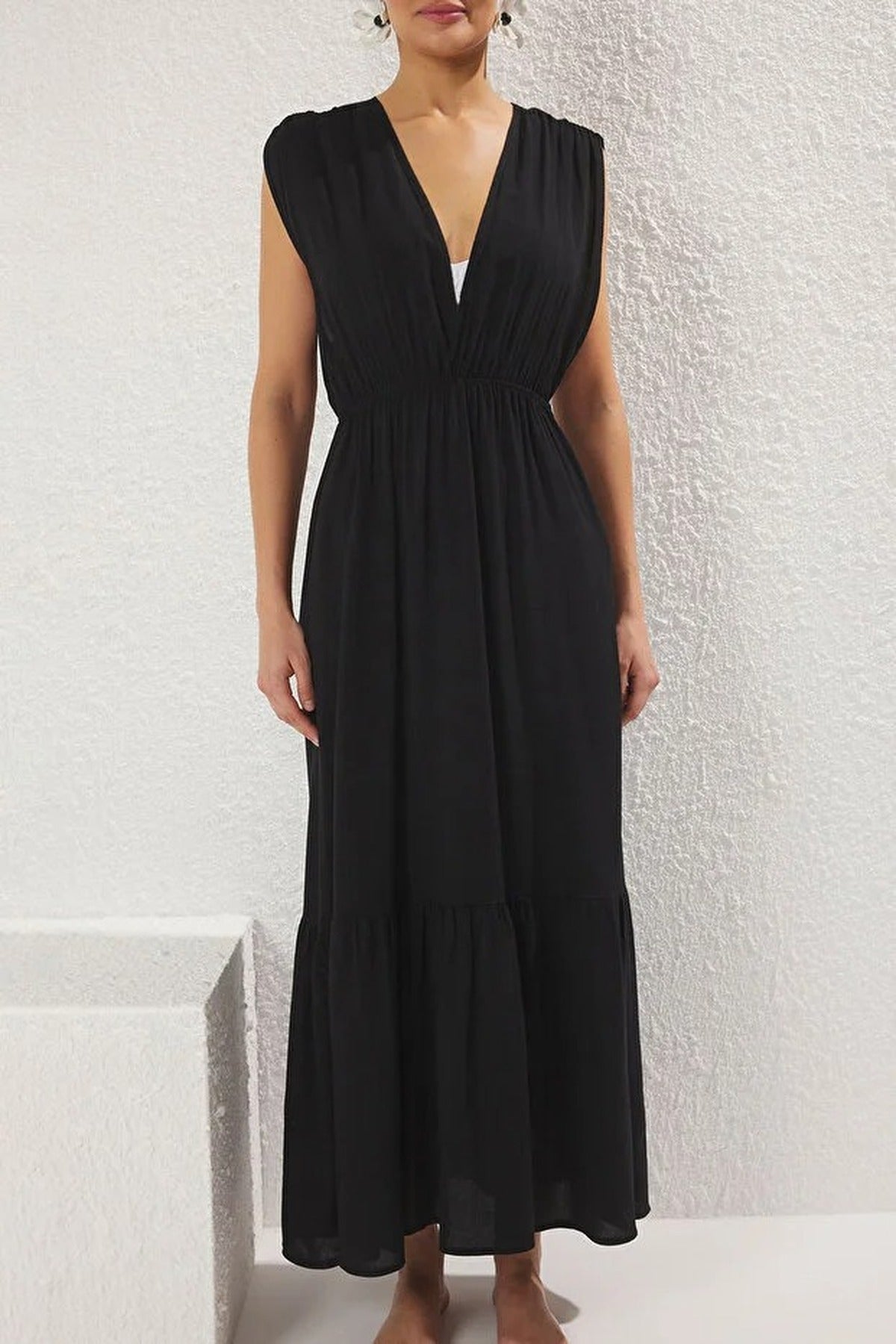 Woven Backless Maxi Beach Dress