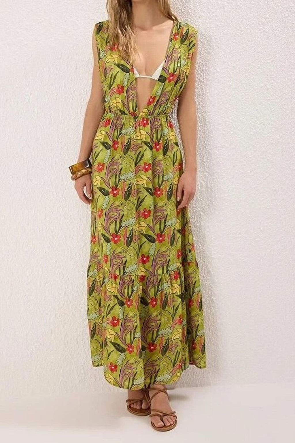 Woven Backless Maxi Beach Dress
