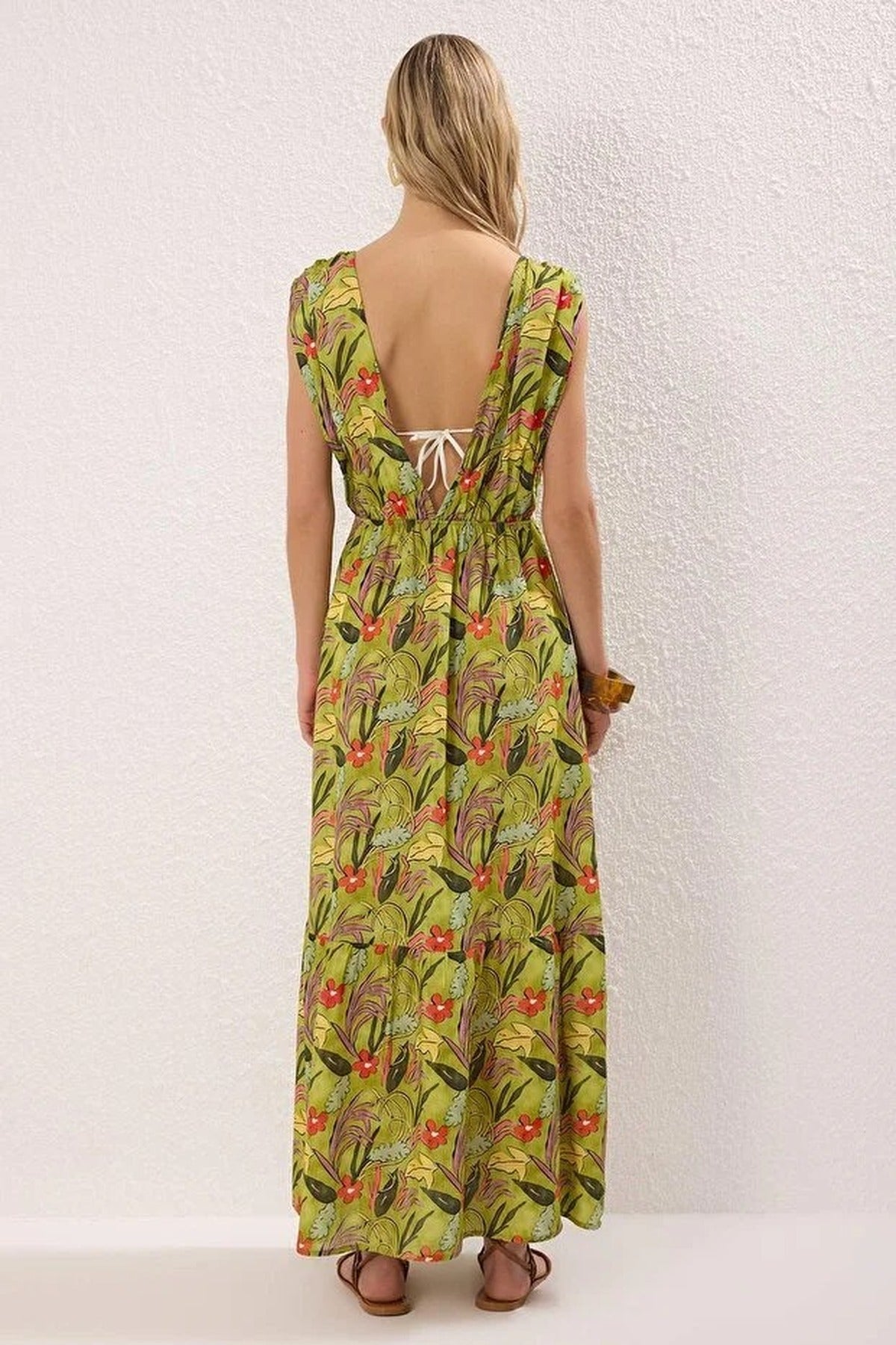 Woven Backless Maxi Beach Dress